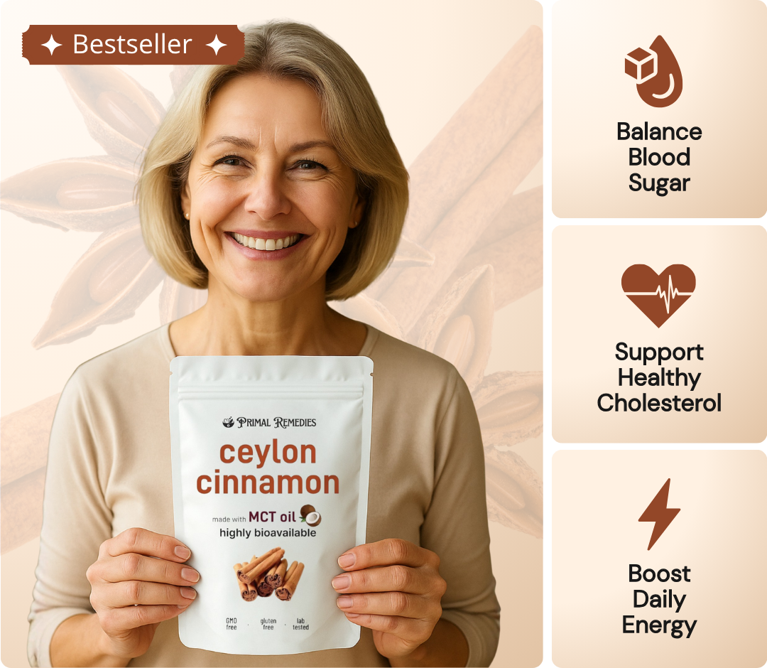 Ceylon Cinnamon 7200mg Equivalent with MCT Oil – Primal Remedies