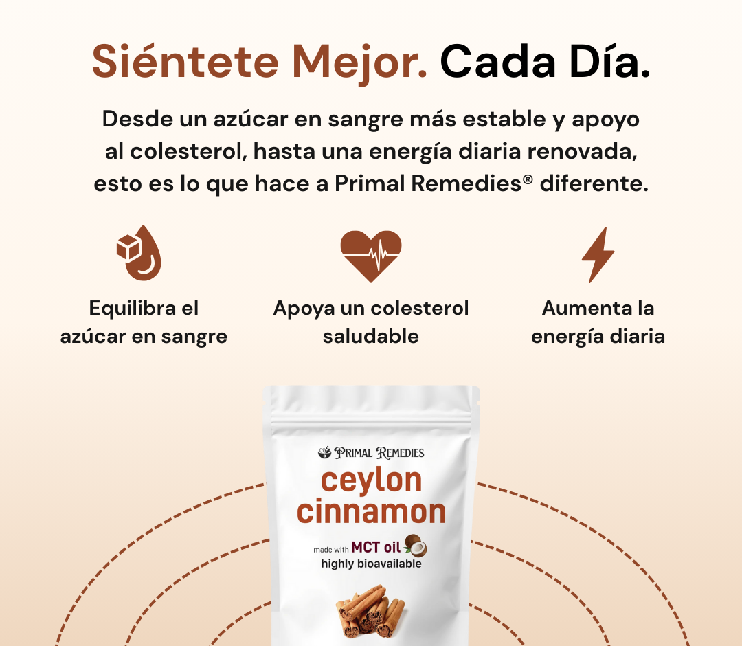 Ceylon Cinnamon equivalente a 7,200 mg con Aceite MCT