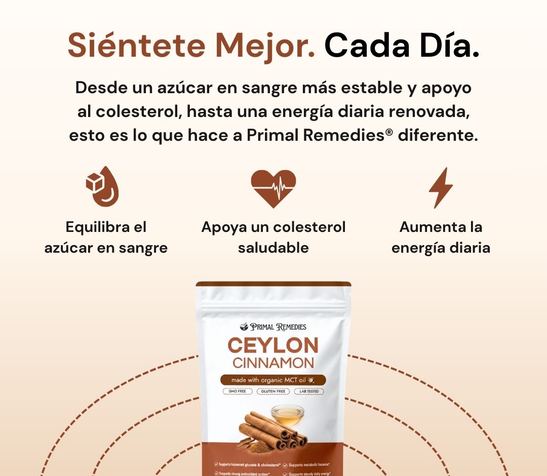 Ceylon Cinnamon equivalente a 7,200 mg con Aceite MCT