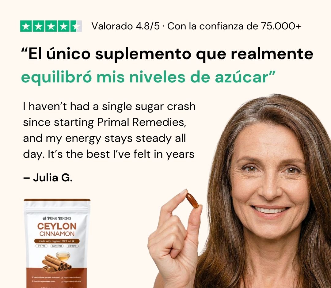 Ceylon Cinnamon equivalente a 7,200 mg con Aceite MCT