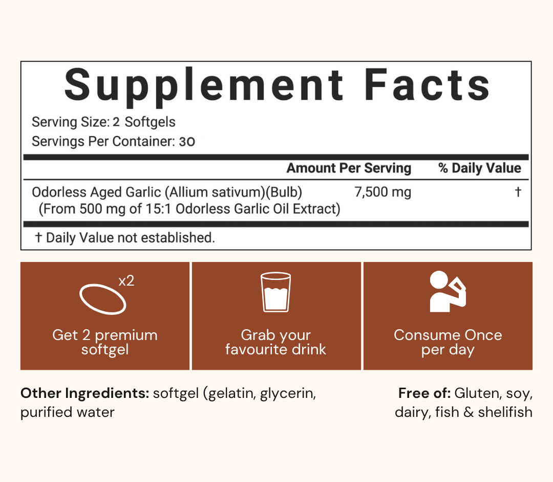 Aged Garlic Extract - 7500mg Odorless