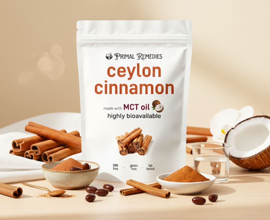 Ceylon Cinnamon 7200mg Equivalent with MCT Oil – Primal Remedies